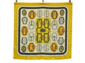 Hermes Shawl Carre 90 Yellow Multicolor Silk 100% Bouclerie Moderne Scarf