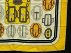 Hermes Shawl Carre 90 Yellow Multicolor Silk 100% Bouclerie Moderne Scarf — view 3