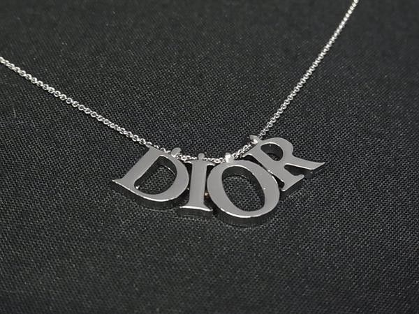 Dior Necklace Silver Metal Logo — view 2