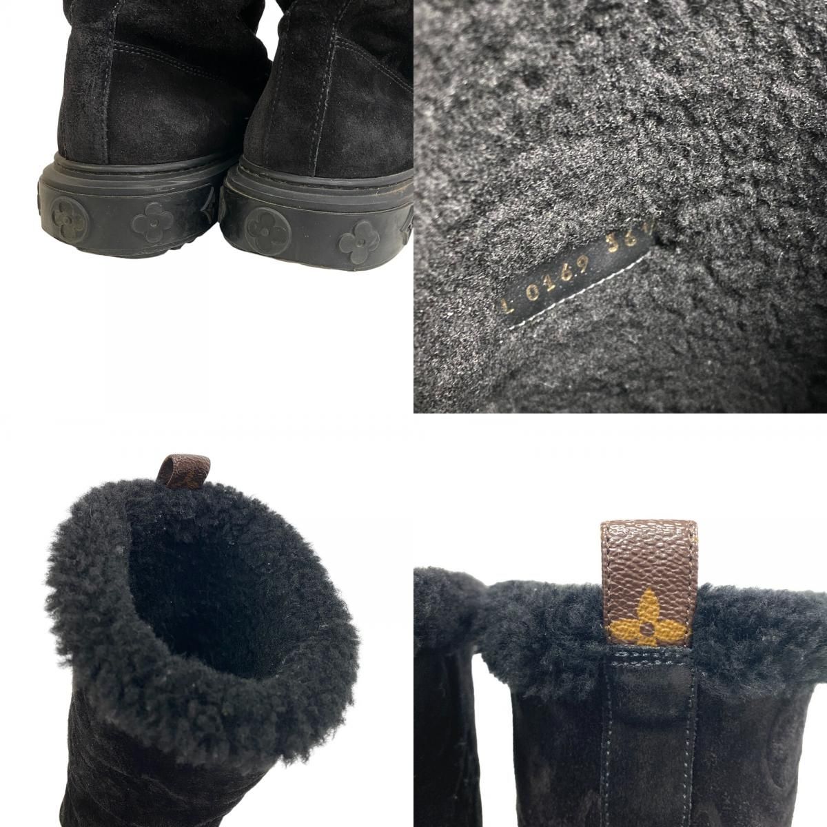 Louis Vuitton Bree the Line Suede Boots Black — view 7