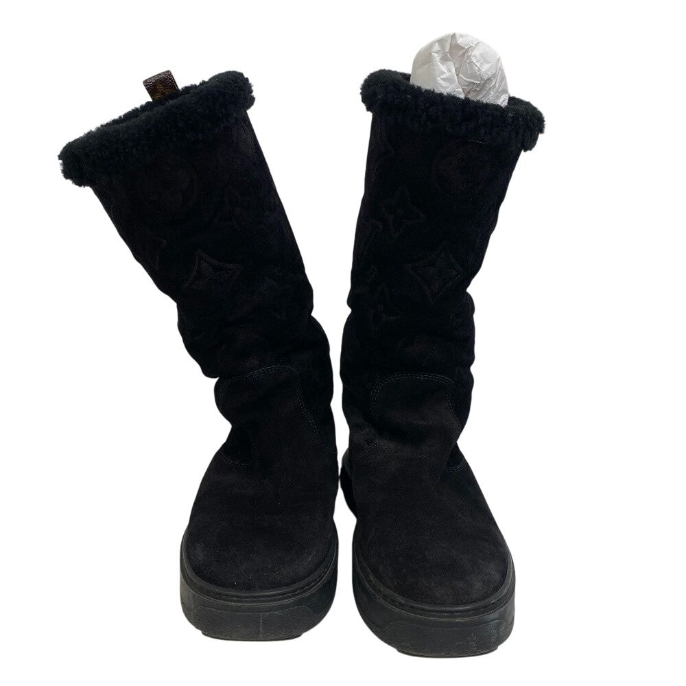 Louis Vuitton Bree the Line Suede Boots Black — view 3