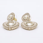 Chanel Rhinestone CC Logo Double Pearl Earring — view 3