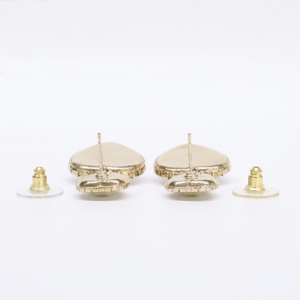 Chanel Rhinestone CC Logo Double Pearl Earring — view 7