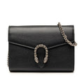 Gucci Dionysus Chain Wallet Shoulder Bag Black Leather