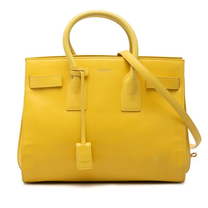 Saint Laurent Sac de Jour Mini 2-Way Shoulder Bag Yellow Leather