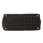 Chanel New Travel Tote Nylon Dark Brown Silver — view 3