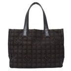 Chanel New Travel Tote Nylon Dark Brown Silver — view 2