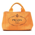 Prada Canapa Mini Handbag Orange Canvas