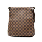 Louis Vuitton Damier Musette Crossbody Shoulder Bag Brown Leather