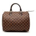 Louis Vuitton Damier Speedy 30 Mini Boston Bag Brown Leather