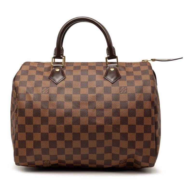 Louis Vuitton Damier Speedy 30 Mini Boston Bag Brown Leather