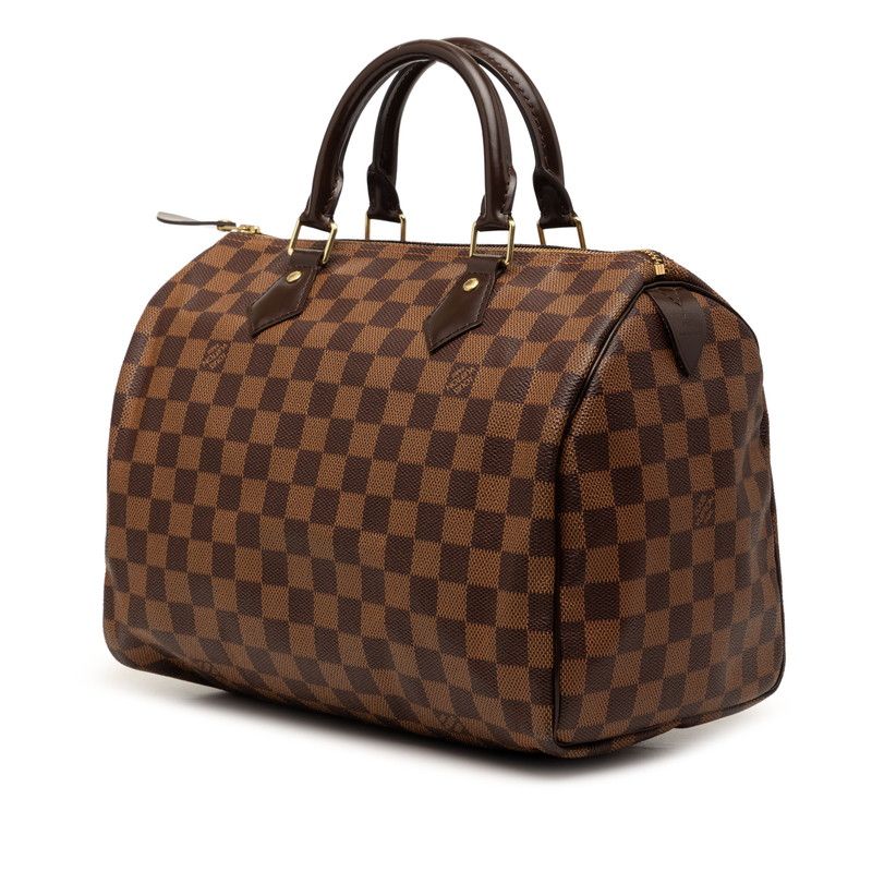 Louis Vuitton Damier Speedy 30 Mini Boston Bag Brown Leather — view 2