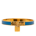 Hermes Kelly Bangle Cadena Motif Gold Blue Plated Courchevel 1- Bracelet
