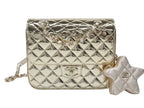 Chanel Quilted Patent Leather Chain Backpack Gold Random Plate