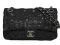 Chanel Quilted 23 S Flap Chain Shoulder Bag CC Logo Sequins Silver