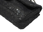 Chanel Quilted 23 S Flap Chain Shoulder Bag CC Logo Sequins Silver — view 6
