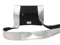 Chanel Shoulder Bag Choco Bar Turnlock Black Silver Suede
