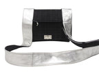 Chanel Shoulder Bag Choco Bar Turnlock Black Silver Suede