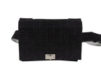 Chanel Shoulder Bag Choco Bar Turnlock Black Silver Suede — view 6