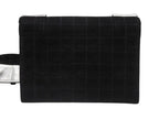 Chanel Shoulder Bag Choco Bar Turnlock Black Silver Suede — view 3