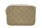 Chanel Chain Shoulder Bag CC Logo Suede Beige Fringe Gold — view 3