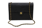 Chanel Maxi Quilted 30 S Flap S Chain Shoulder Bag Caviar Leather CC Logo Gold