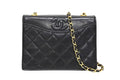Chanel S Flap S Chain Shoulder Bag CC Logo Lambskin Black Gold