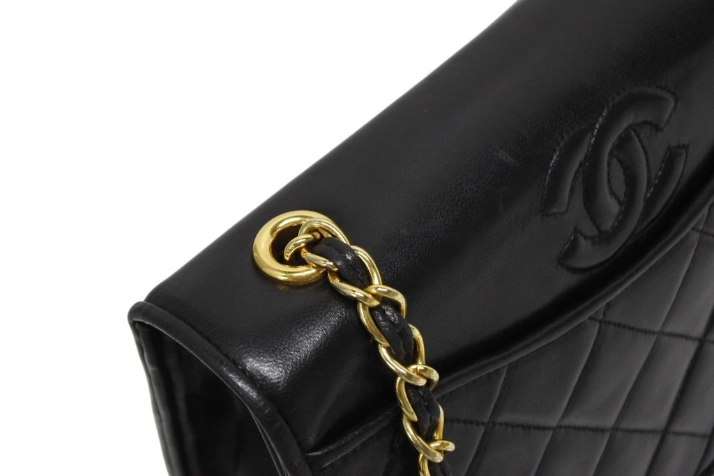 Chanel S Flap S Chain Shoulder Bag CC Logo Lambskin Black Gold — view 5