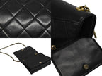 Chanel S Flap S Chain Shoulder Bag CC Logo Lambskin Black Gold — view 8