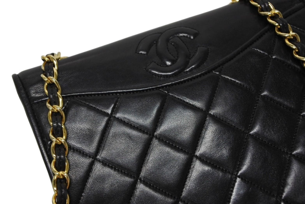 Chanel S Flap S Chain Shoulder Bag CC Logo Lambskin Black Gold — view 4