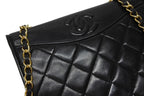 Chanel S Flap S Chain Shoulder Bag CC Logo Lambskin Black Gold — view 4