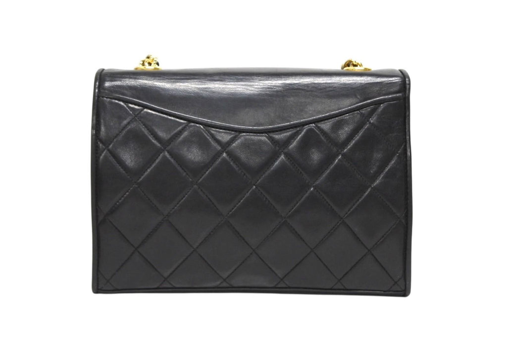 Chanel S Flap S Chain Shoulder Bag CC Logo Lambskin Black Gold — view 2