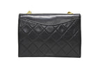 Chanel S Flap S Chain Shoulder Bag CC Logo Lambskin Black Gold — view 2