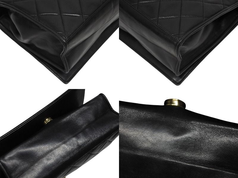 Chanel S Flap S Chain Shoulder Bag CC Logo Lambskin Black Gold — view 7