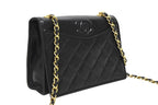Chanel S Flap S Chain Shoulder Bag CC Logo Lambskin Black Gold — view 3