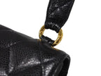 Chanel Bag Caviar Leather CC Logo Black Vintage Gold — view 6