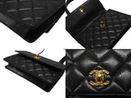 Chanel Bag Caviar Leather CC Logo Black Vintage Gold — view 8