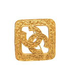Chanel CC Logo Vintage Brooch Gold Plated
