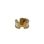 Hermes Earrings Olympe Gold White 24.02
