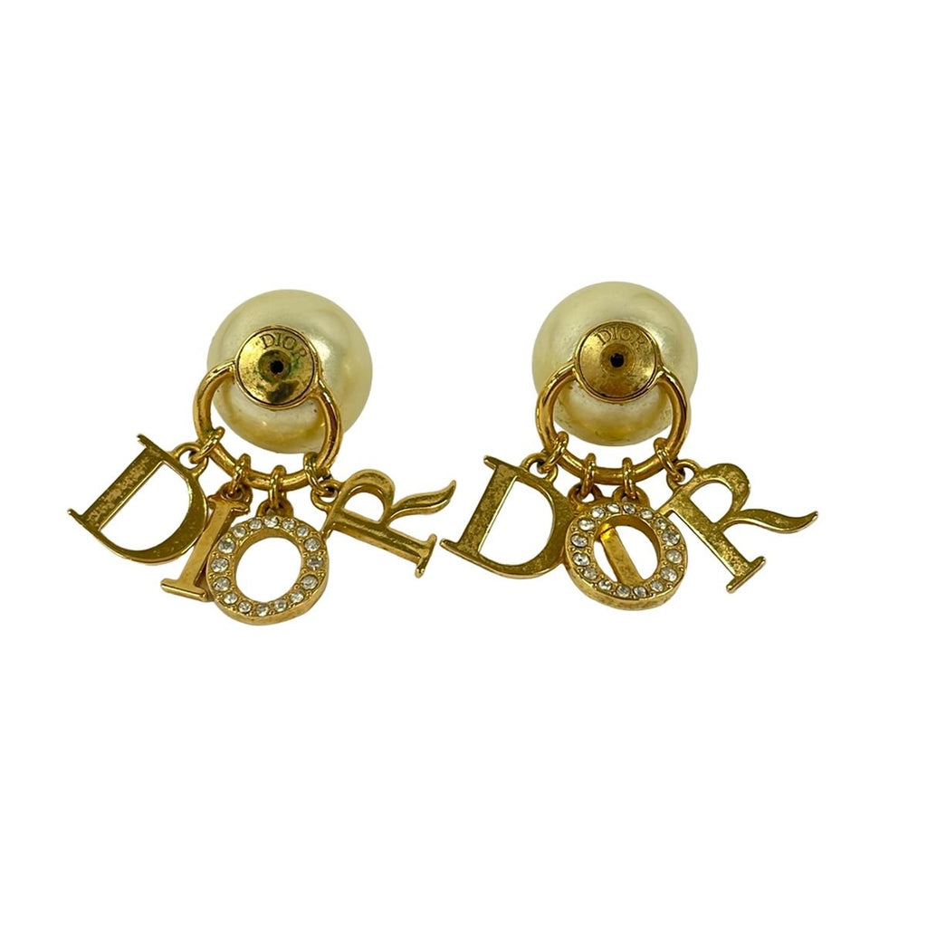 Dior Earrings Tribal Ivory Gold Clear — view 4