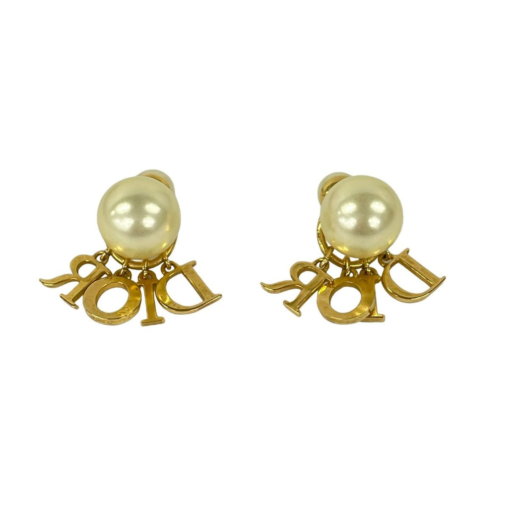 Dior Earrings Tribal Ivory Gold Clear — view 2