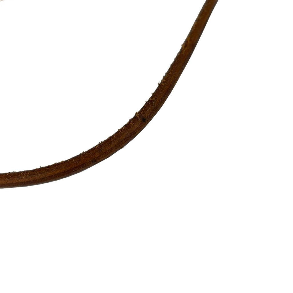 Hermes Choker Kite Leather Brown Gold Pegasus Motif Necklace — view 6