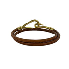 Hermes Bracelet Jumbo Leather Brown Gold Double Strand — view 4