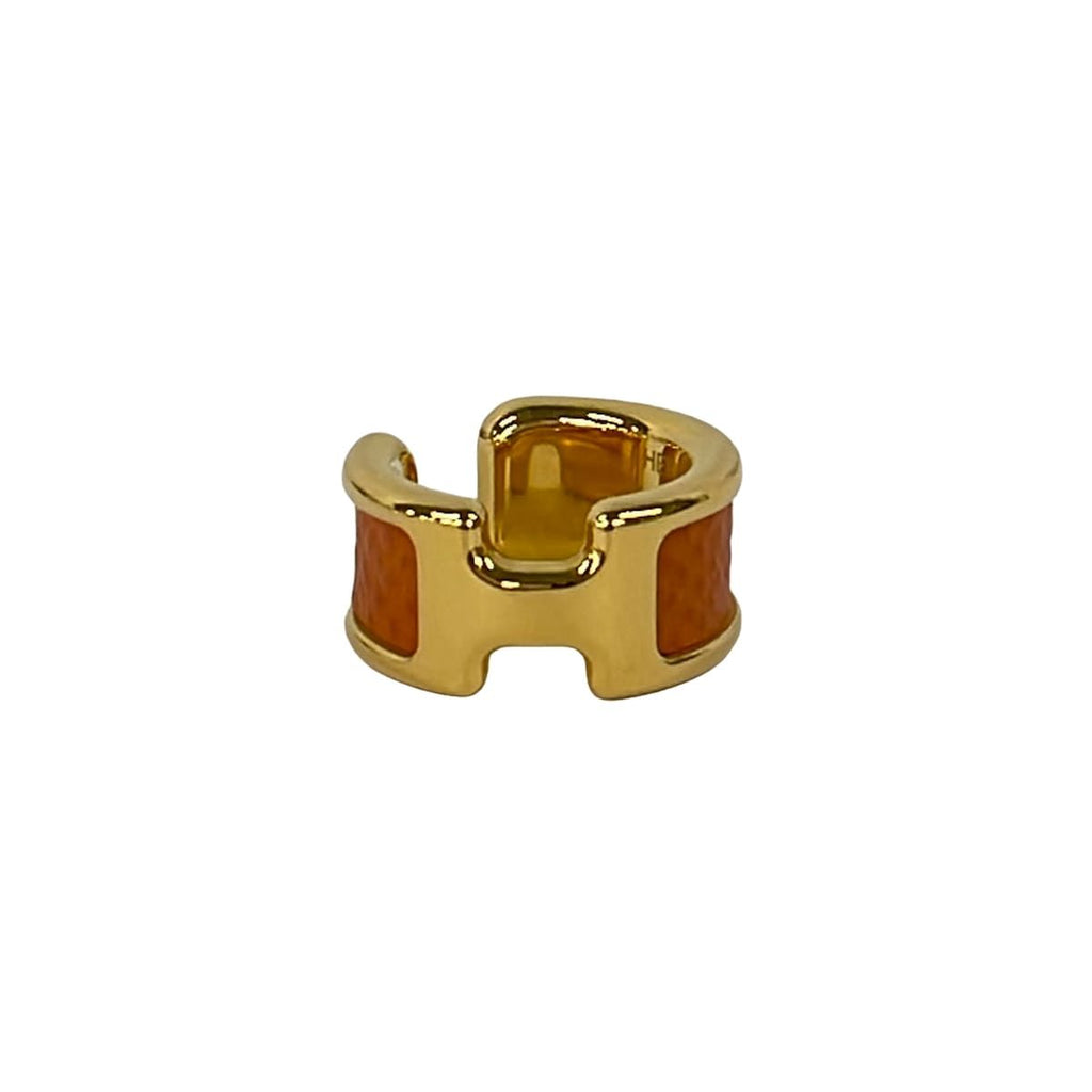 Hermes Earrings Olympe Gold Orange