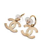 Chanel CC Logo Lame Swing Earrings 05 Gold Plated — view 2