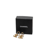 Chanel CC Logo Lame Swing Earrings 05 Gold Plated — view 4