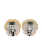 Chanel CC Logo Vintage Round Stud Earrings 99 White Plastic Metal — view 2