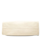 Celine Horizontal Cabas Tote Shoulder Bag Ivory Red Leather Textile — view 3