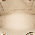 Celine Horizontal Cabas Tote Shoulder Bag Ivory Red Leather Textile — view 4