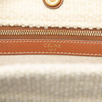 Celine Horizontal Cabas Tote Shoulder Bag Ivory Red Leather Textile — view 5